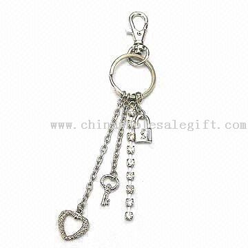 Metal Keychain, Sparkled with Charms and Crystals Model No.:CWSG33163