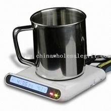 3-in-1 USB Powered Cup Warmer with Clock and 4-port Hub images