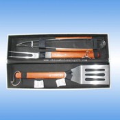 3pcs BBQ tool set with rose wood handle images