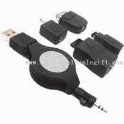 USB Retractable Mobile Phone Battery Charger with 4 Type Mobile Plug for Computer User images