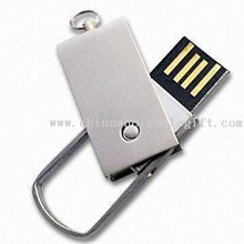 Swivel USB Flash Drive with 16MB to 8GB Capacity, Made of Stainless Steel images