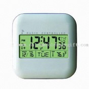 Digital Clock with 12.7 x 12.7 x 2.7cm Dimensions, Calendar, and Thermomter Function images