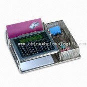 Stationery Holder with World Time Calendar and Calculator images