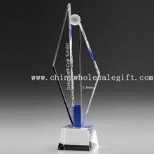 Optical Crystal Award/Crystal Trophy(Golf Awards) with 3D/2D Laser Engraving images