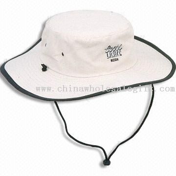 Bucket Hat for Aussie, Wide Brim with Contrast Edge, Made of Cotton Canvas