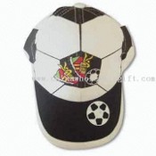 Cotton Six Panel Cap with Football Print Design images