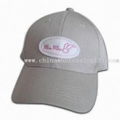 100% Organic Cotton Baseball Cap, Front with Patch Embroidery images