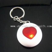 Round-shaped Key-finder Keychain with Heart Shape Window, Made of ABS Plastic images