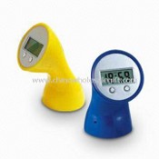 Novelty Desk Clock/Promotional Plastic Table Clock with Torch, Flexible Head, and Large Logo Space images