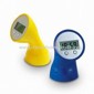 Novelty Desk Clock/Promotional Plastic Table Clock with Torch, Flexible Head, and Large Logo Space small picture