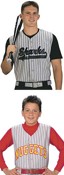 Pro Style Sleeveless Dark PinStripe Full Button Front Jersey images