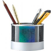 Pen Holder Clock With Changing Color Backlight images