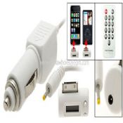 FM Transmitter with Car Charger Remote Control for iPhone 3G iPod Nano White images