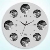 MDF wall clock with multi photo frame images