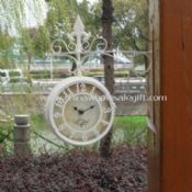 Waterproof and Multifunctional Double-sided Garden Wall Clock with Thermometer images