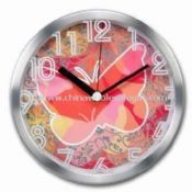 Aluminum Wall Clock with Silkscreen Design on Glass Lens images