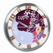 Silkscreen design on glass lens Aluminum Wall Clock images