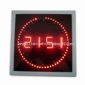 LED Wall Clock in Roll Square Shape with White Aluminum Frame small picture
