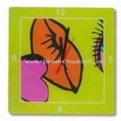 Square-shaped Glass Wall Clock with Decal Printing images