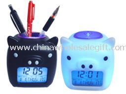 PIG-LCD DIGITAL ALARM Color Changing Clock images