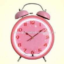 Metal Alarm Desk Clock with Twin Bells in Lovely Pink images