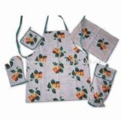 100% Cotton Kitchen Set Includes Apron and Pot Holder images