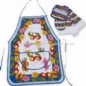 Kitchen Set Includes Pot Holder, Oven Mitts, Apron, and Towel, Made of 100% Cotton images