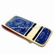 Brass Money Clip with Antique Metal Coating and Silkscreen Printing images