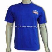 Men Cotton T-shirt with Screen Printing Logo on the Left Chest images