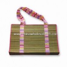 Straw Beach Bag with Optional Foil Coating on Backside images