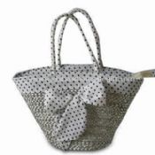Beach Bag with Lining as Decoration Made of Natural Straw images