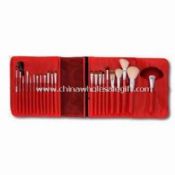 22-piece Professional Make-up Brush Set with Red Leather Cosmetic Bag images