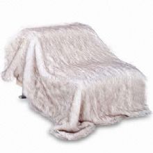 Faux Fur Blanket with Fake Suede Backside Made of 60% Acrylic and 40% Polyester images