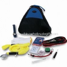 Car Tool Kit, Includes Fiber Bag, Cable Booster, Flashlight, Cotton Gloves, Safety Hammer and Wrench images