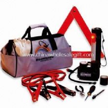 Car Tool Kit Includes Fiber Bag, Cable Booster, Flashlight, Cotton Gloves, Safety Hammer and Wrench images