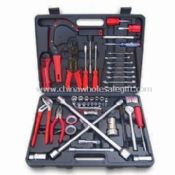 Car Repair Tool Set, Includes Knife, Wrench, Screwdrivers, Tire Gauge, and PVC Tape images