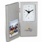 24-hour Rush Cardin Clock with Photo Frame and Hinged Brushed Finish small picture