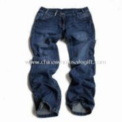 Girls Blue Denim Jeans, Side Pockets with Binding images