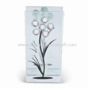 Glass Vase with Black Printing and Crystal Decoration images