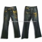 Womens Denim Pant Made of 97% Cotton and 3% Spandex images