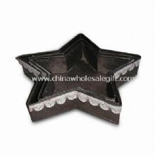 Tin Plate in Star Shape with White Metal Lace Rim images