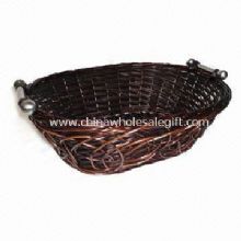 New Brown Basket with Chrome Handles Made of Willow images