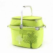 Picnic Cooler Basket with 600D Polyester  White PEVA Lining Fabric images