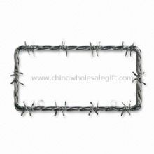 Barbwire License Plate Frame with Chrome Coating images