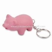 Pig-shaped Stress Ball with Keychain Made of Safe PU Foam images