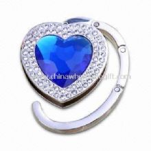 Foldable Heart Bag Hanger with Crystal and Coating Finish images