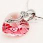 Heart Shaped Necklace Made of Crystal Rhinestone and Zinc-alloy small picture