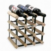Wine Rack, 3 x 10 Specification, Made of Wood and Steel, Shelf Outside Can be Moved images