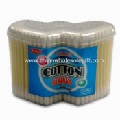 Plastic Stick Cotton Buds with 300 Pieces, Packed in Double Heart-shaped Box images