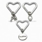 Heart-shaped Carabiner/Metal Keychain for Wedding Theme, Various Designs are Available images